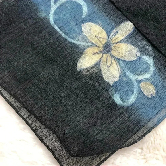 Sheer Scarf  Black, Grey, & Yellow - Picture 2 of 13